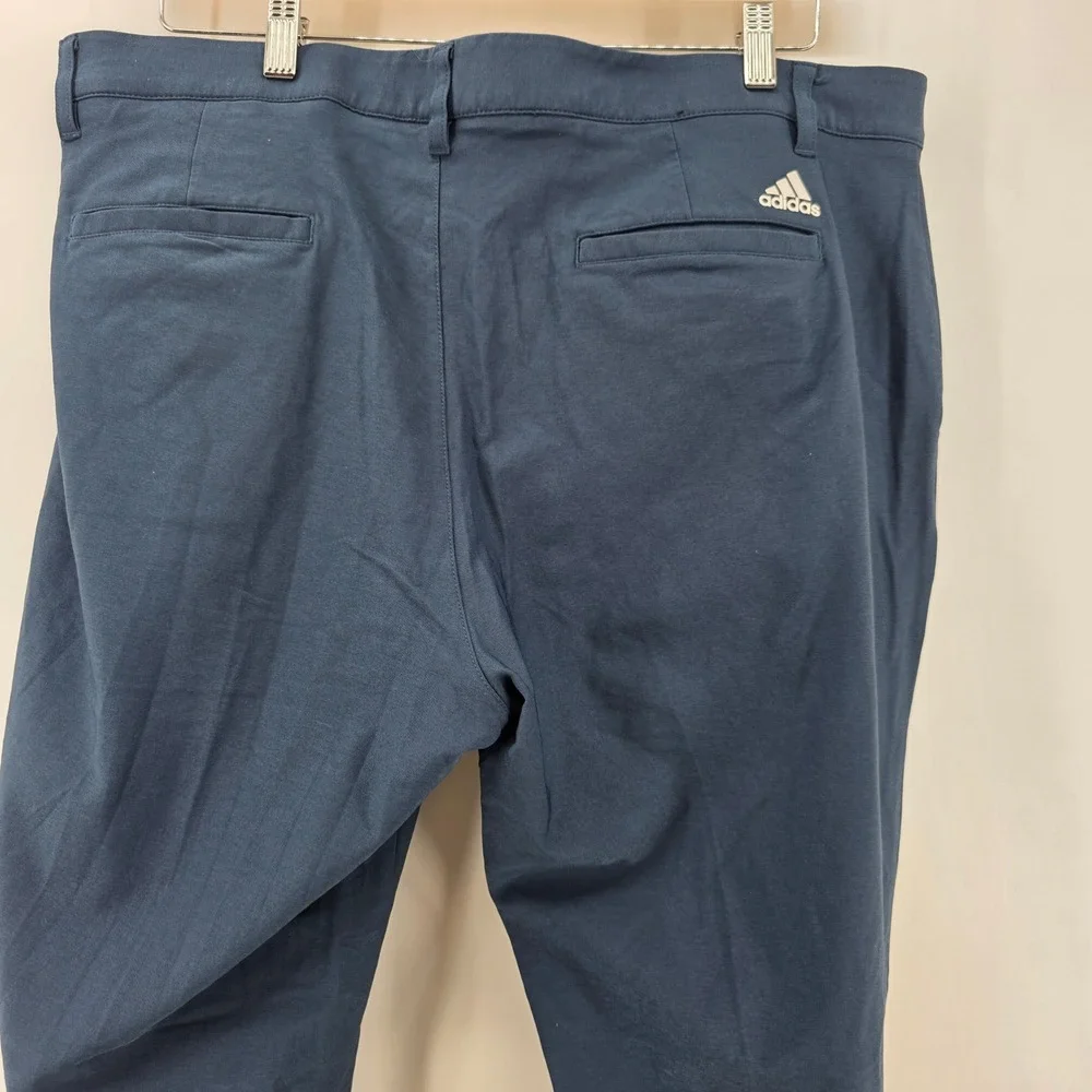 Adidas Golf Pants Mens 38x32 Navy Blue Flat Front Performance Stretch